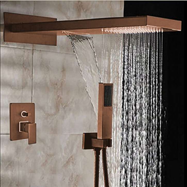 Fontana Shower Light Oil-Rubbed Bronze Head Shower with Hand Shower