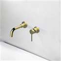 Fontana Milan Single Lever Wall Mount Brushed Gold Sink Faucet