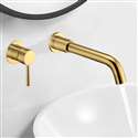 Fontana Milan Single Lever Wall Mount Shiny Gold 8.27" (210MM) Sink Faucet