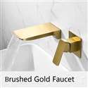 Fontana Napoli Luxury Wall Mount Brushed Gold Waterfall Sink Faucet