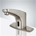 Fontana Sierra Commercial High Quality Brushed Nickel Touchless Automatic Sensor White Sink Faucet