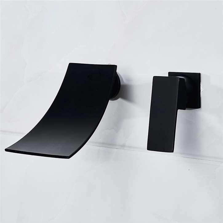 Fontana Sierra Matte Black Single Lever Waterfall Bathroom Sink Faucet