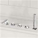Fontana Bravat Low Arc Spout Design 5 Piece Bathtub Handheld Shower Faucet