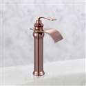 Fontana Florence Rose Gold Waterfall Hot and Cold Water Mixer Bathroom Kitchen Sink Faucet