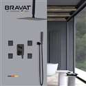 Bravat Showers Hot and Cold Rainfall Bathroom Shower with Massage Jets