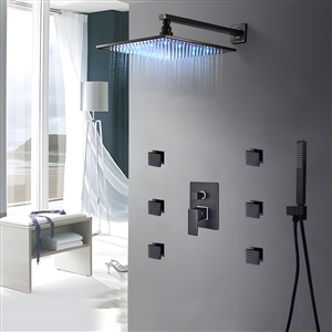 Fontana Greenwich Showers Hot and Cold Rainfall LED Bathroom Shower with Massage Jets