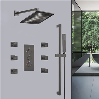 Fontana Greenwich Showers Hot and Cold Rainfall LED Bathroom Shower with Massage Jets