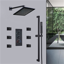 Fontana Greenwich Showers Hot and Cold Rainfall LED Bathroom Shower with Massage Jets