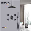 Bravat Showers Hot and Cold Rainfall Bathroom Shower with Massage Jets