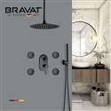 Bravat Showers Hot and Cold Rainfall LED Bathroom Shower with Massage Jets