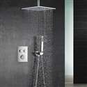 Fontana Chrome Ceiling Mount Rainfall Shower Head with Handheld Spray and Dual Function Thermostatic Mixer