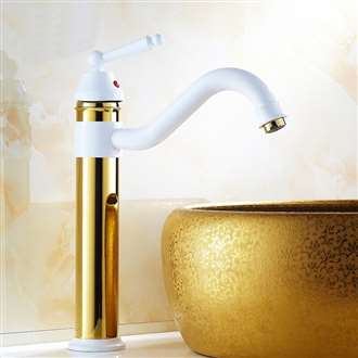 Fontana Milan 360 Rotated Copper Gold with White Sink Faucet