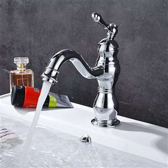 Fontana Dijon Single Hole Chrome Bathroom Sink Faucet Swivel Spout Vanity Sink Mixer Faucet