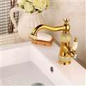 Fontana Napoli Luxury Copper Hot and Cold Mixer Gold Bathtub Faucet