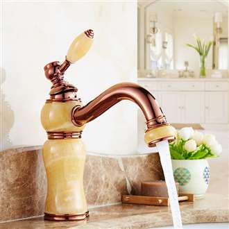 Fontana Tempe Rose Gold Hot and Cold Deck Mounted Bathroom Sink Faucet
