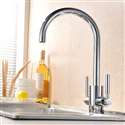 Fontana Lima Double Handle Chrome Kitchen Sink Faucet