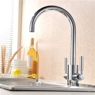 Fontana Lima Double Handle Chrome Kitchen Sink Faucet