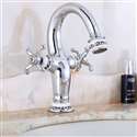 Fontana Peru Double Handle Chrome Bathroom Sink Faucet