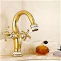 Fontana Peru Double Handle Gold Bathroom Sink  Faucet