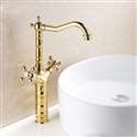 Fontana Hackney Dual Cross Handle Gold Mixer Water Sink Faucet