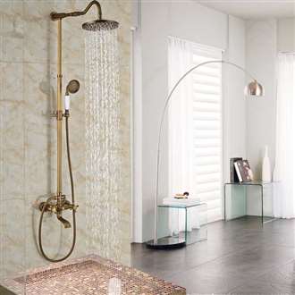 Fontana Milan 8" Antique Brass Rainfall Shower Set A