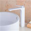 Denver 12" Contemporary White Bathroom Sink Faucet