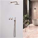 Rose Gold Fontana Conway Solid Brass Wall Mount Round Head Bathroom Shower Set