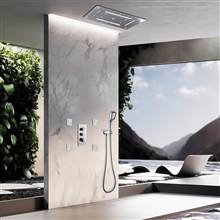 Reno Smart Musical Shower Set LED Ceiling Square mirror finish Shower Set