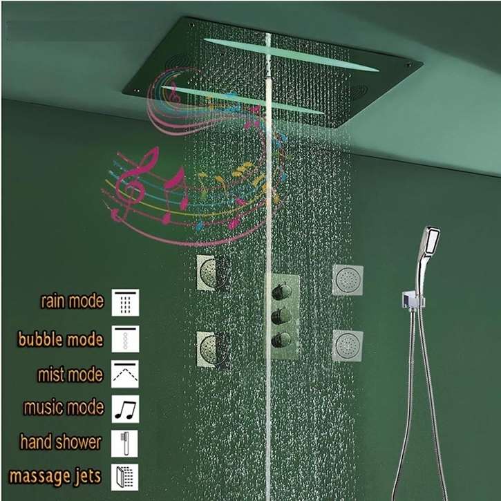 Bluetooth Music LED Shower System