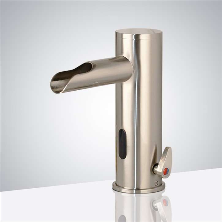Fontana Reno Touchless Bathroom Electronic Automatic Commercial Sensor Faucet in Brushed Nickel