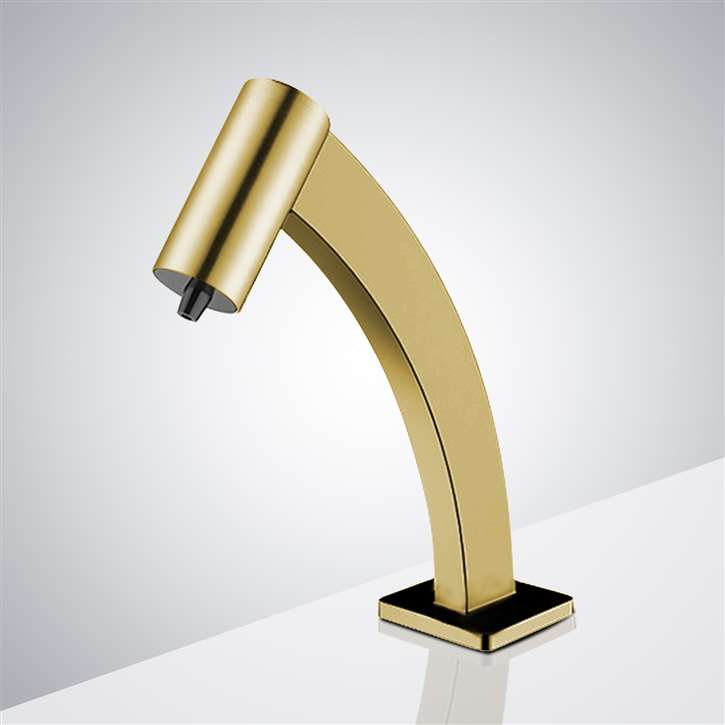 Fontana Brushed Gold Automatic Soap Dispenser - Deck Mounted Commercial