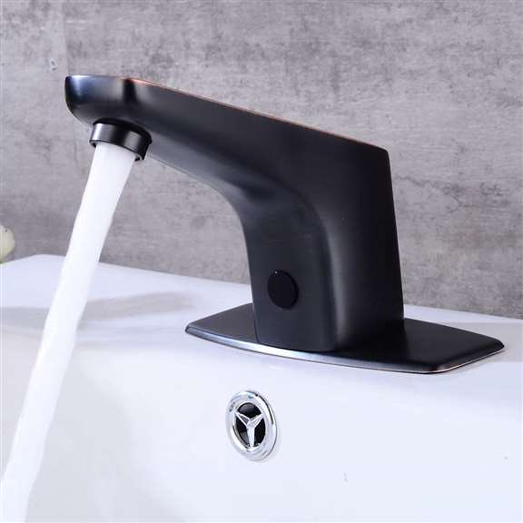 Naples Oil Rubbed Bronze Deck Mount Automatic Sensor Touchless Bathroom Faucet