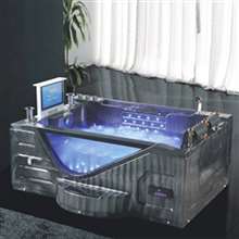 Milan Two Person Combo Massage Acrylic Bathtub with LCD TV
