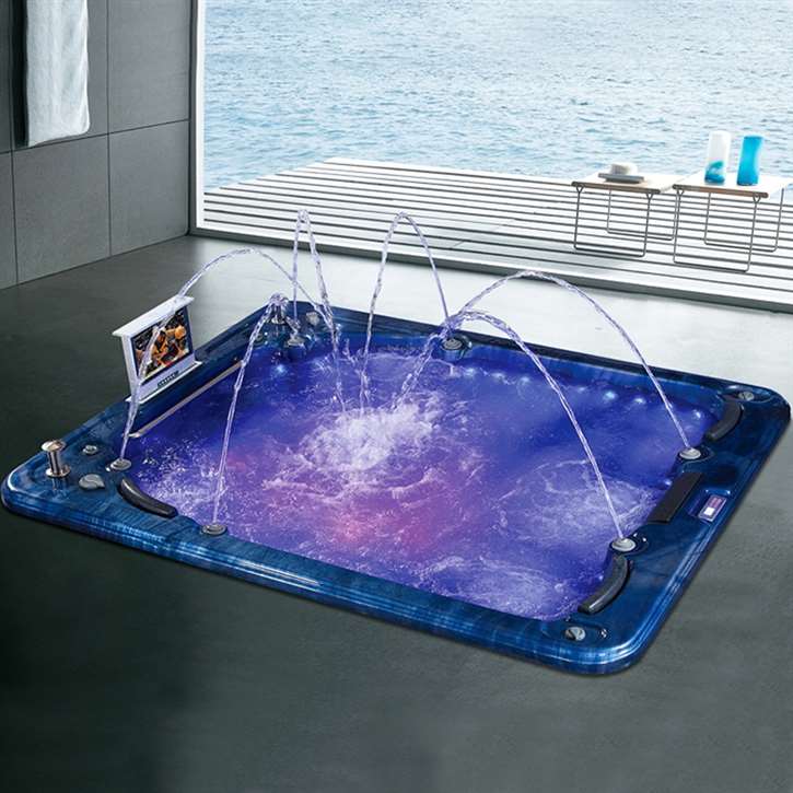 Texas Four Person Drop-In Whirlpool Combo Massage Bathtub