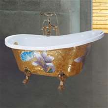 Reno Gold Clawfoot Freestanding Indoor Soaking Bathtub