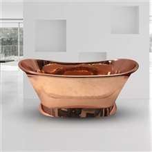 Fontana Hammered Brass Copper Indoor Soaking Bathtub