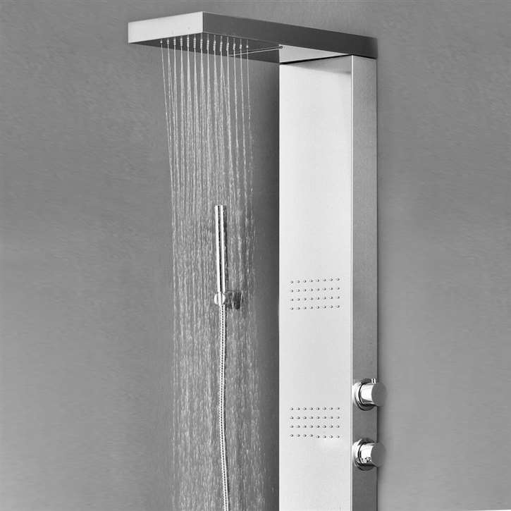 Rainfall Shower Panel with Hand Held Shower Head