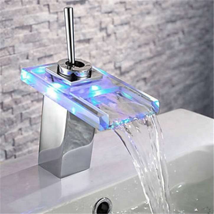 Led Color Changing Glass Faucet - Fontana Showers