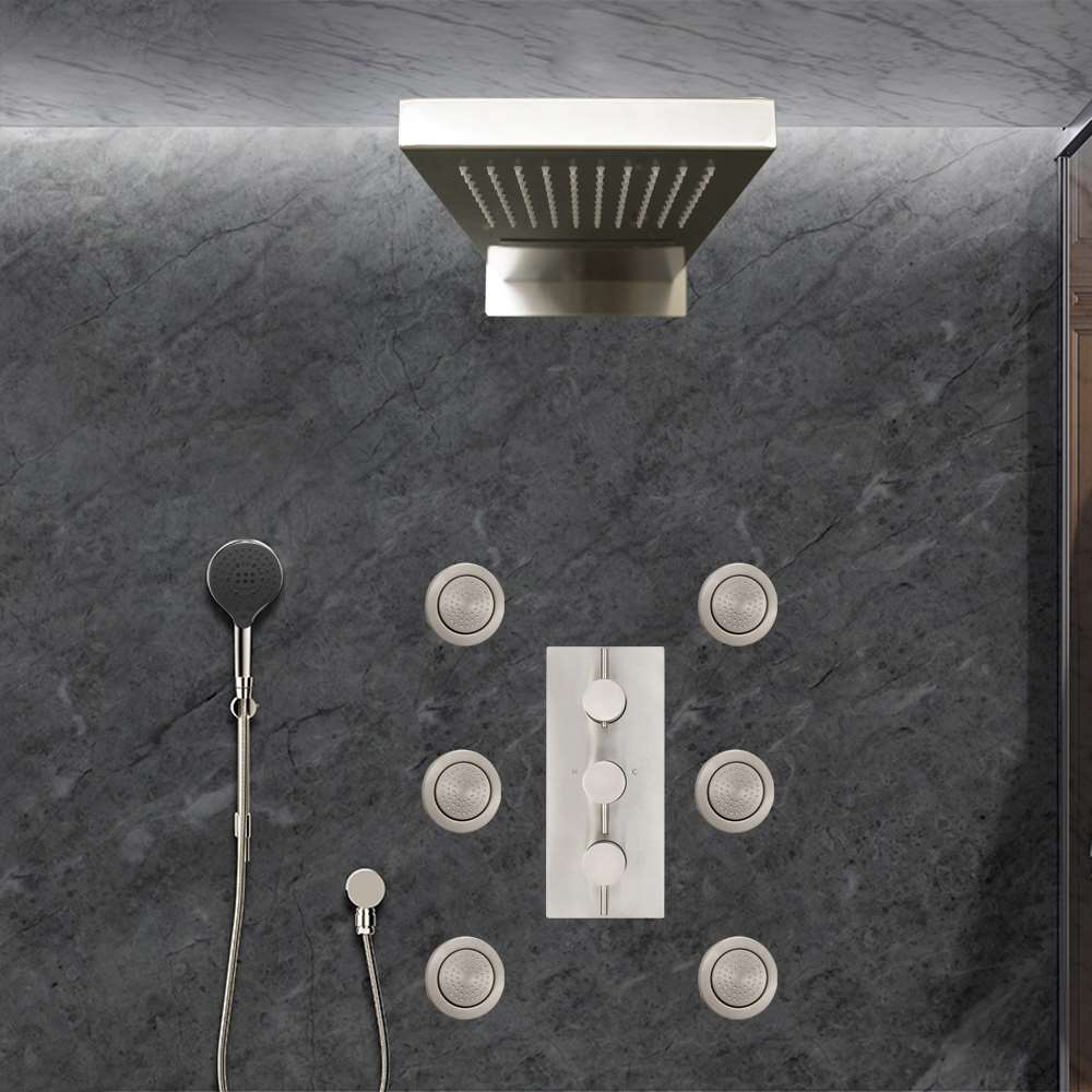 Thermostatic Showers On Sale Now! Our Selections of Fontana Matte Black  Waterfall & Rainfall Shower Set at