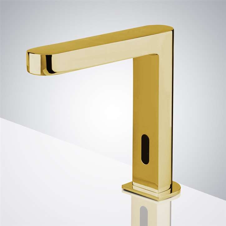 Fontana Polished Gold Superb L-Body Automatic Motion Sensor Faucet