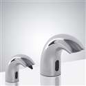 Fontana Chrome Finish Dual Automatic Commercial Sensor Faucet And Automatic Soap Dispenser