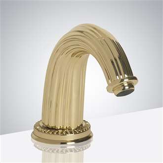 Fontana Polish Gold Deck Mount Commercial Sensor Faucet