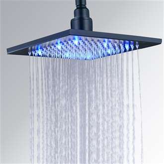 Fontana 12" Single color Oil Rubbed Bronze Square LED Rain Shower Head