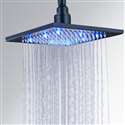 Fontana 12" Single color matte black Square LED Rain Shower Head