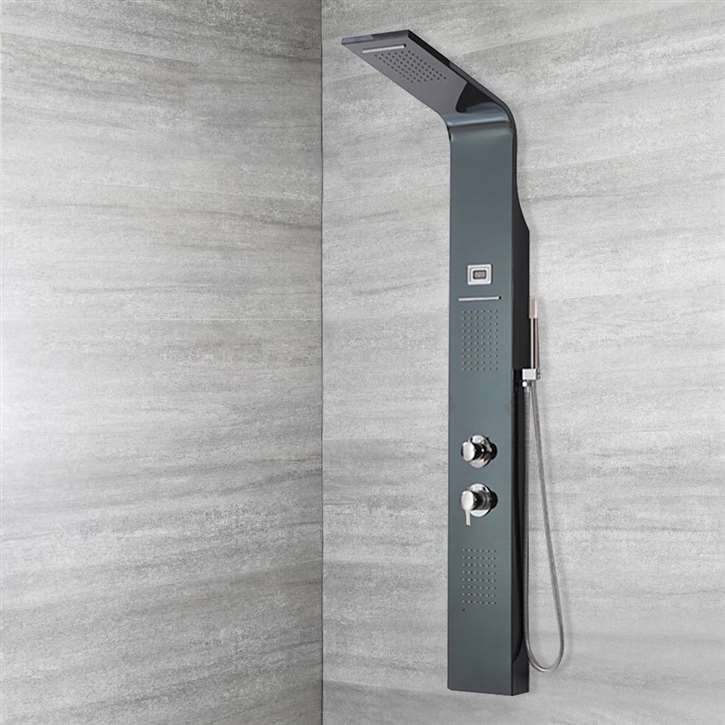 Fontana 57" Stainless Steel Bellissa Massage Shower Panel System with Digital Display