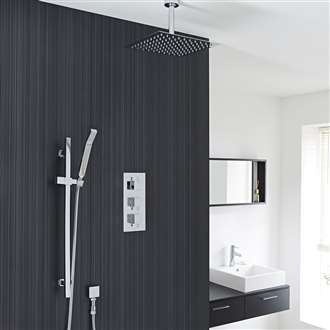 Fontana Liverpool Ceiling Mount Thermostatic Rainfall Shower Set System