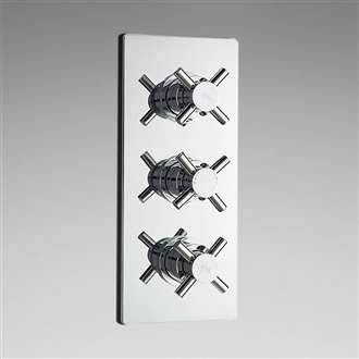 New 3 Outlet Concealed Thermostatic Triple Shower Faucet Valve Diverter