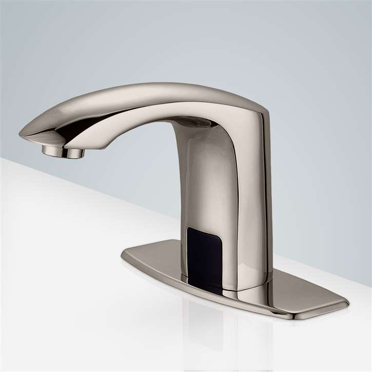 Fontana Contemporary Brushed Nickle Commercial Bathroom Sensor Faucet