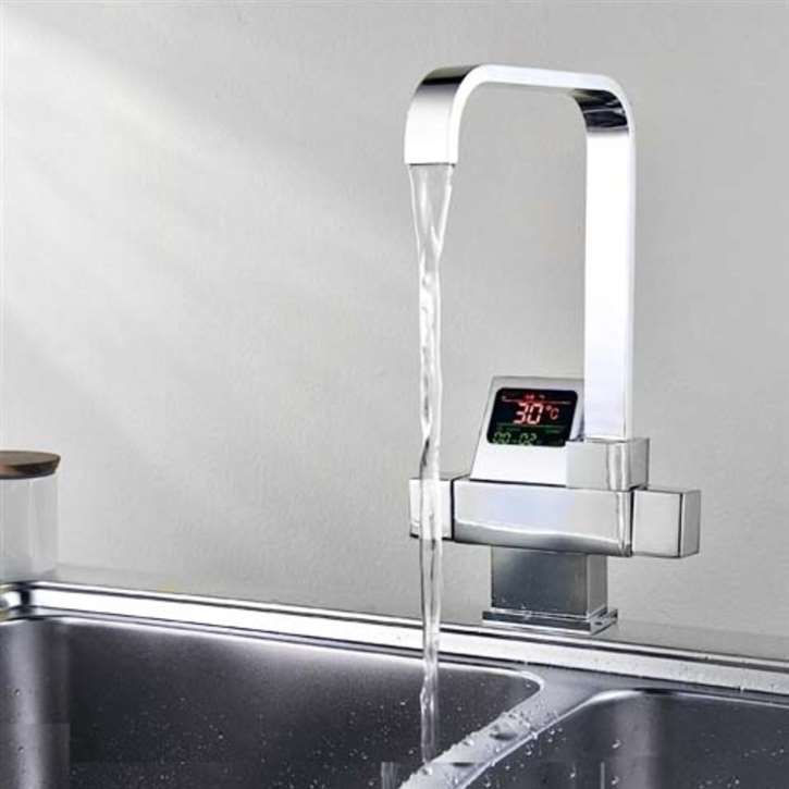 Fontana Eclipse Digital Display Waterfall Faucet for Bathroom and Kitchen