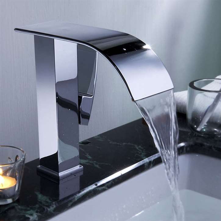 Nora Cascading Chrome Deck Mount Sink Faucet